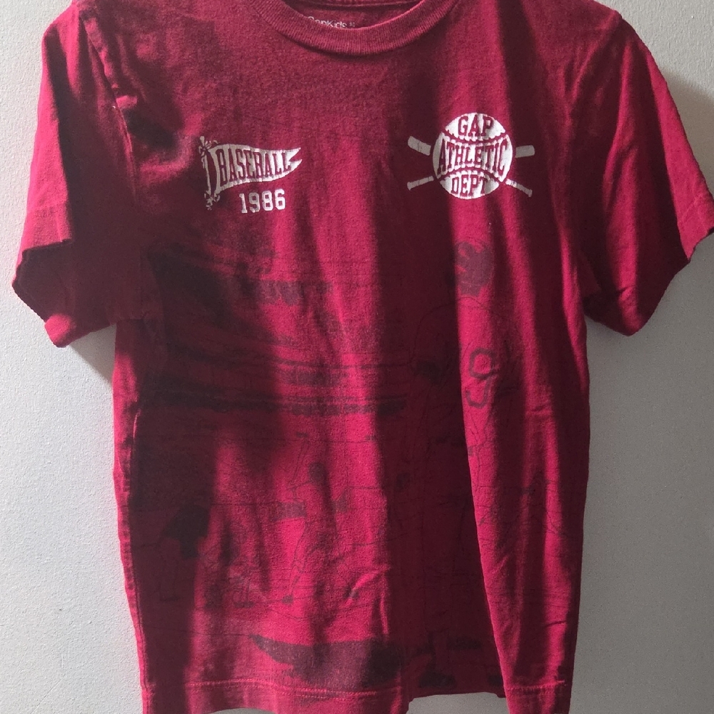 GAP Kids Maroon Baseball Graphic Tee